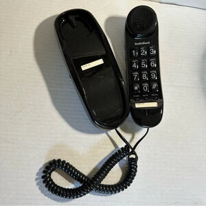 Radio Shack Black Telephone  Big Button Wall Desk Trim Phone 43-3224